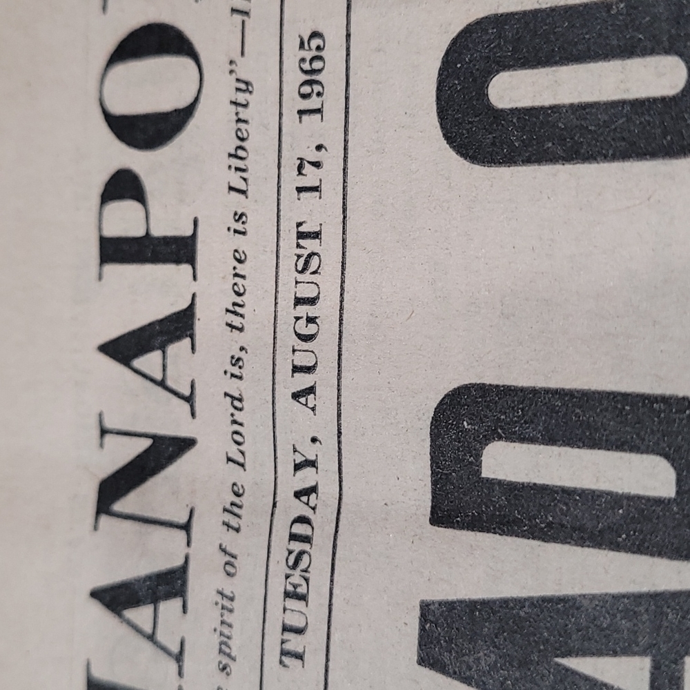 Vintage Newspaper August 17 1965 Indianapolis Star Original Great Birthday Gift - Picture 2 of 12